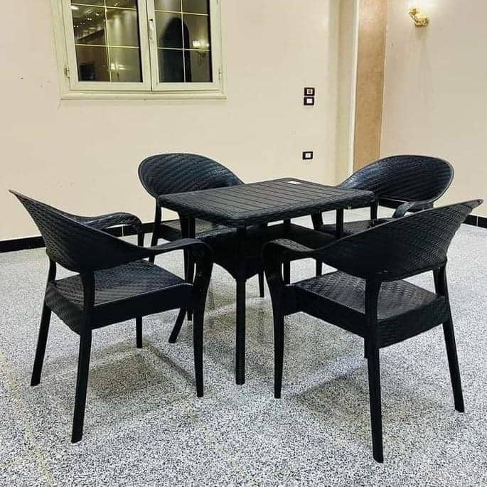 أثاث مهوي - طقم حديقة بلاستيك 5 قطع
