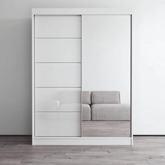 أثاث مهوي - دولاب ام دي اف بلون أبيض ماط