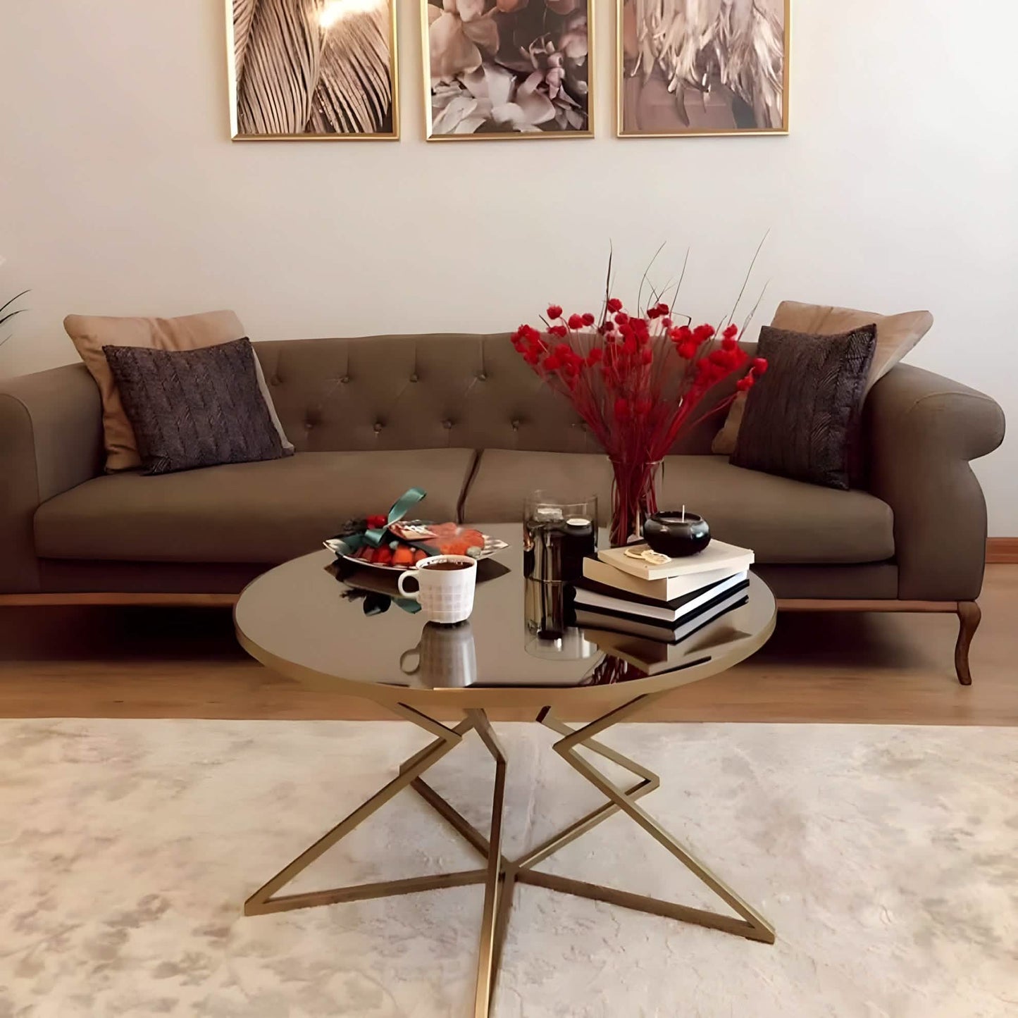 أثاث مهوي - طاولة قهوة زجاج بتصميم مميز